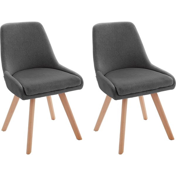 OTTO home Esszimmerstuhl Dilla (Set, 2 St), Webstoff Bezug, Massivholz Gestell, Sitzhöhe 48 cm