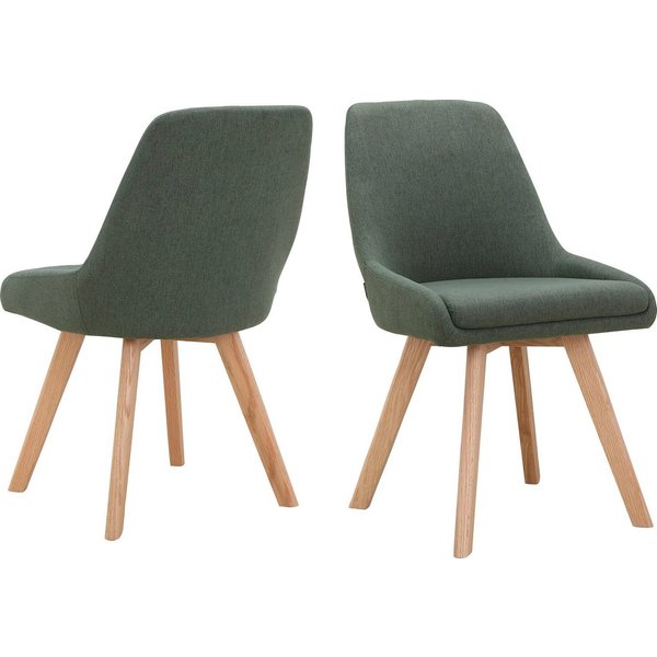 OTTO home Esszimmerstuhl Dilla (Set, 2 St), Webstoff Bezug, Massivholz Gestell, Sitzhöhe 48 cm