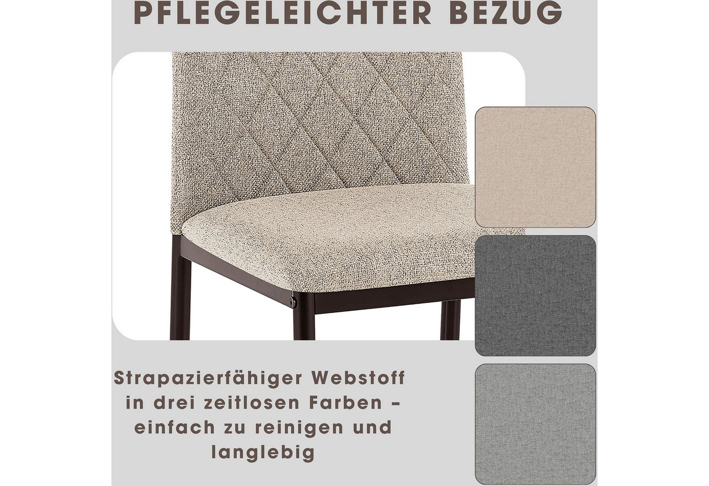 OTTO home Esszimmerstuhl Rom (Set, 2 St), bequemer Stuhl mit hochwertigem Stoffbezug und Griff im Rücken – Bild 3 von 5