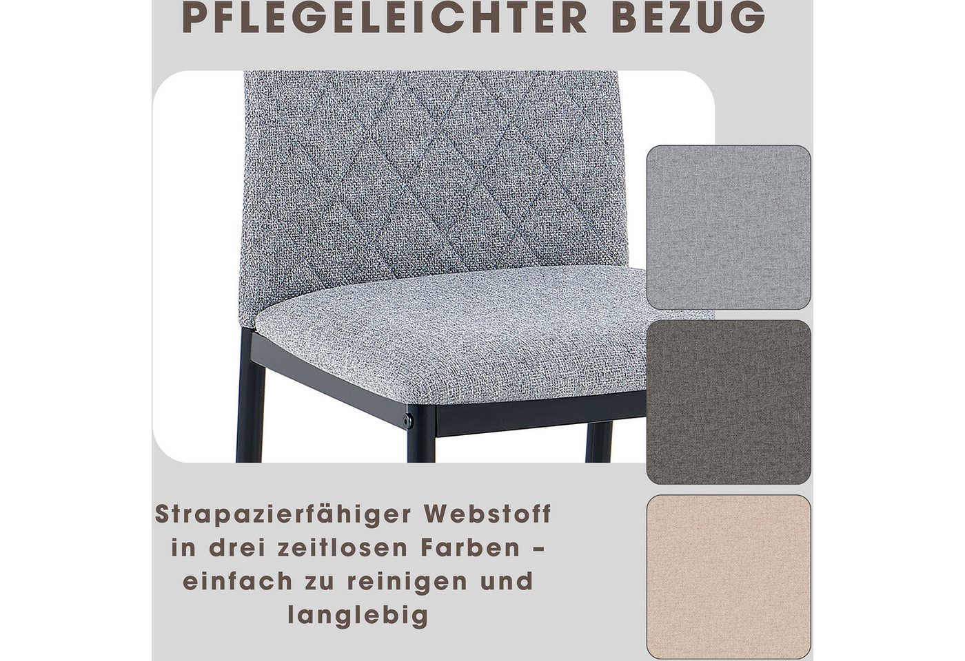 OTTO home Esszimmerstuhl Rom (Set, 2 St), bequemer Stuhl mit hochwertigem Stoffbezug und Griff im Rücken – Bild 3 von 5