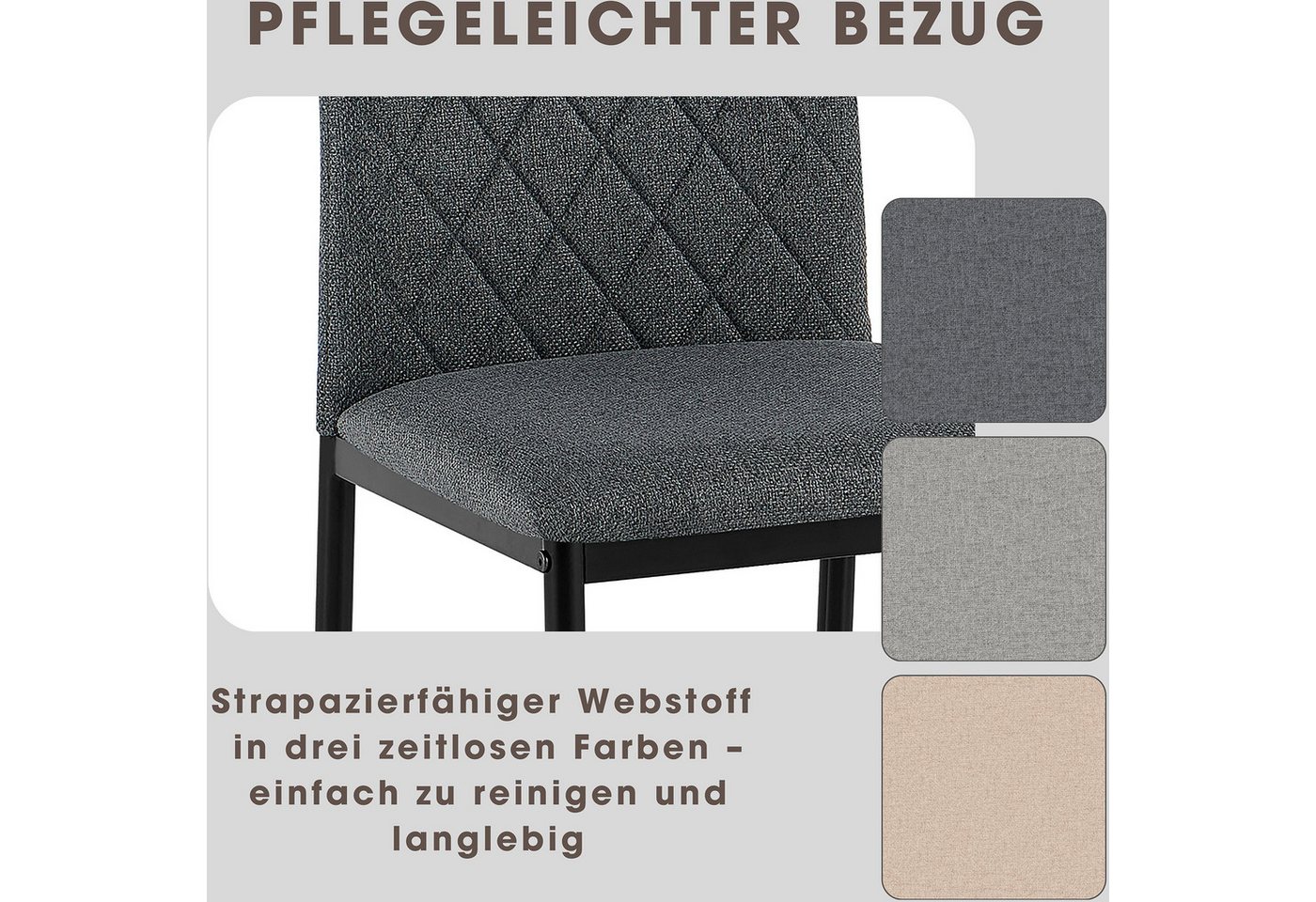 OTTO home Esszimmerstuhl Rom (Set, 2 St), bequemer Stuhl mit hochwertigem Stoffbezug und Griff im Rücken – Bild 3 von 5