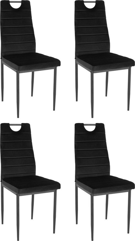 OTTO home Esszimmerstuhl (Set, 4 St), (2 oder 4 Stück) mit Samtbezug, Rückenlehne mit Griff zum Zurückziehen – Bild 2 von 5