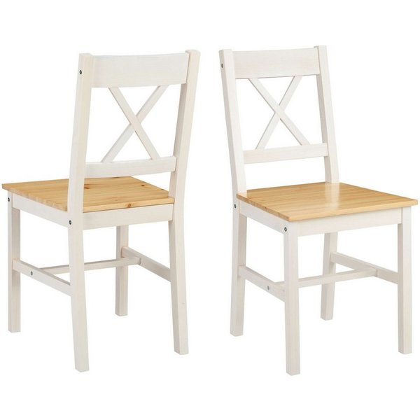 OTTO home Esszimmerstuhl Willow (Set, 4 St), aus massivem Kiefernholz, lackiert, pflegeleicht, bis 130 kg belastbar