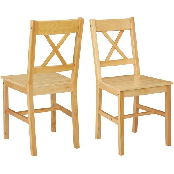 OTTO home Esszimmerstuhl Willow (Set, 4 St), aus massivem Kiefernholz, lackiert, pflegeleicht, bis 130 kg belastbar