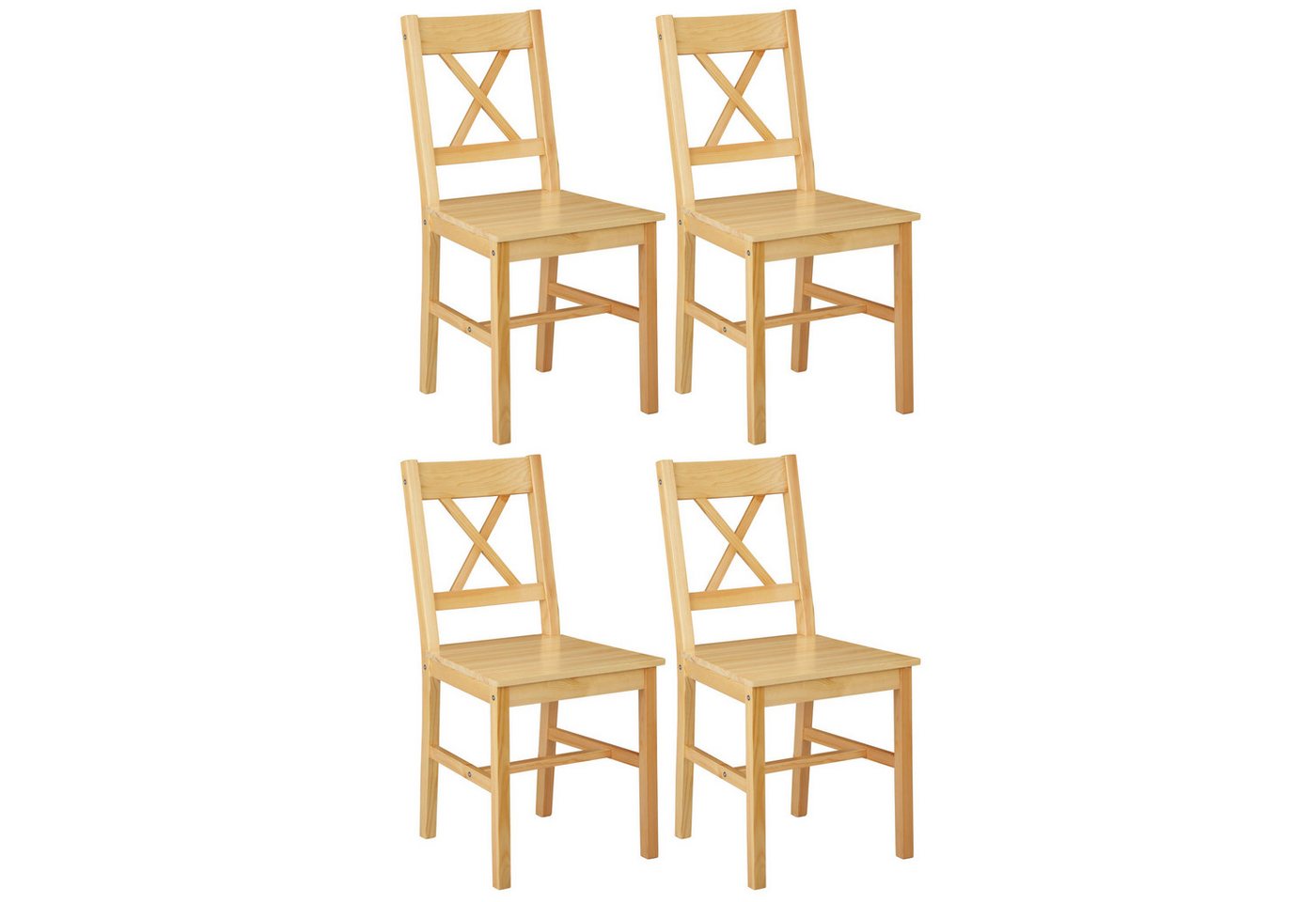 OTTO home Esszimmerstuhl Willow (Set, 4 St), aus massivem Kiefernholz, lackiert, pflegeleicht, bis 130 kg belastbar – Bild 4 von 5