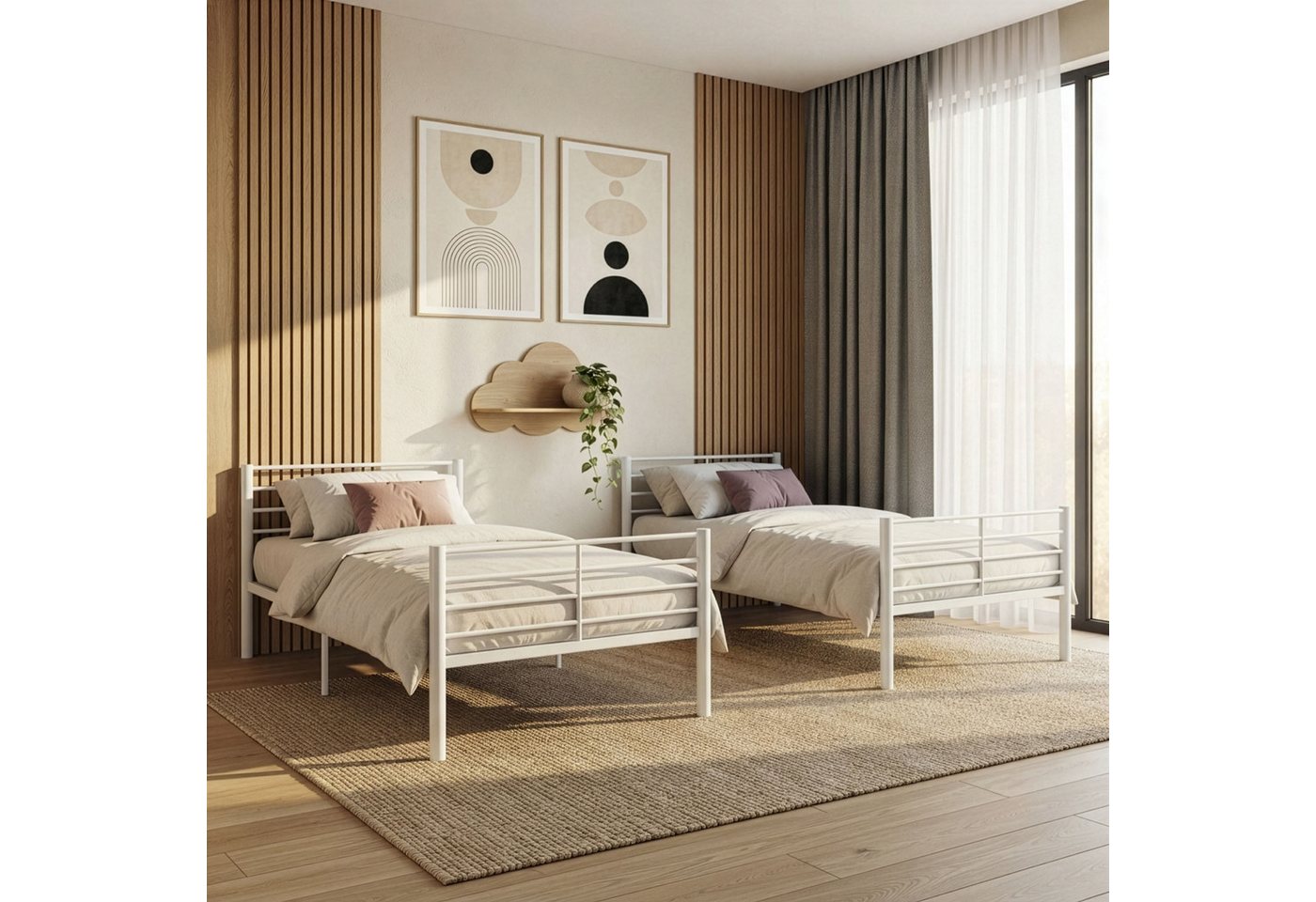 OTTO home Etagenbett Hayo, Metallbett, Stockbett (teilbar in 2 Einzelbetten), perfekt für kleine Räume, mehrere Farben, (B/T/H) ca. 208/97/160 cm – Bild 2 von 5