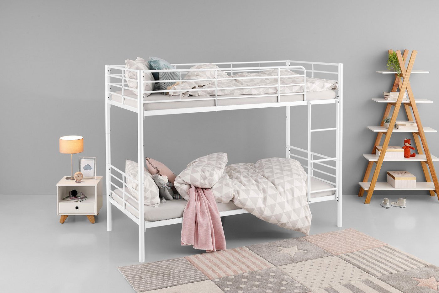 OTTO home Etagenbett Hayo, Metallbett, Stockbett (teilbar in 2 Einzelbetten), perfekt für kleine Räume, mehrere Farben, (B/T/H) ca. 208/97/160 cm – Bild 3 von 5