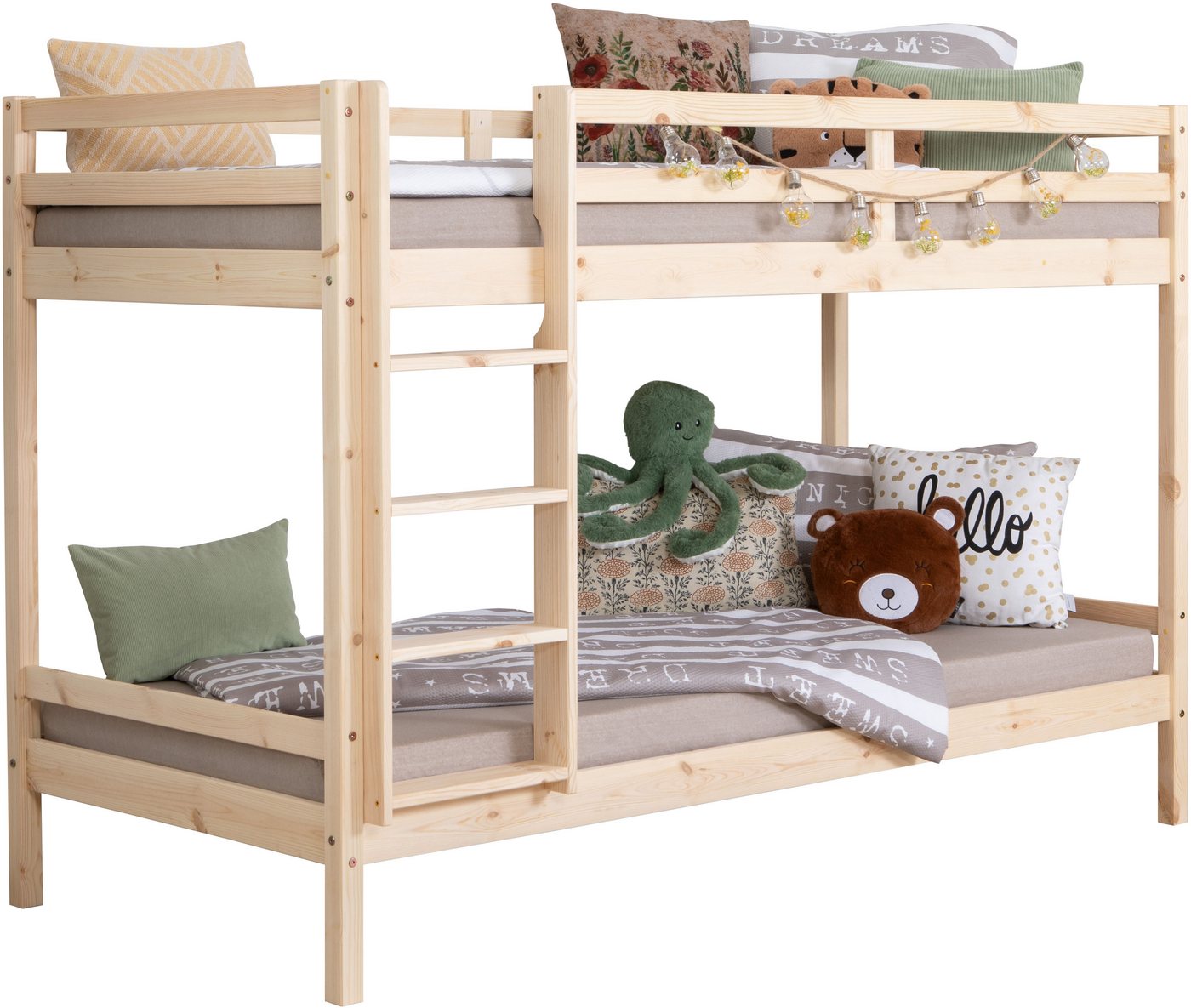 OTTO home Etagenbett René, Hochbett, Stockbett 2 Farben, Schubkasten optional (90x200cm), FSC® zertifiziertes Massivholz, mit Trittleiter + Rundum-Absturzschutz – Bild 2 von 5