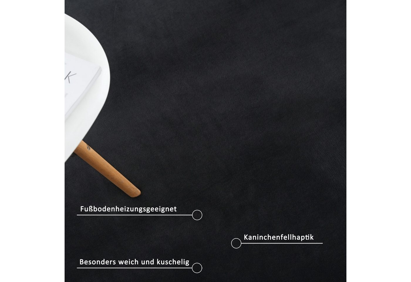 OTTO home Fellteppich Balu, in Standard- und Premium-Qualität, 20 mm oder 38 mm Höhe, rechteckig, Höhe: 20 mm, Kaninchenfell-Haptik, kuschelig, weich, Kunstfell – Bild 5 von 5