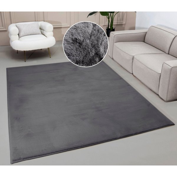 OTTO home Fellteppich Balu, in Standard- und Premium-Qualität, 20 mm oder 38 mm Höhe, rechteckig, Höhe: 20 mm, Kaninchenfell-Haptik, kuschelig, weich, Kunstfell