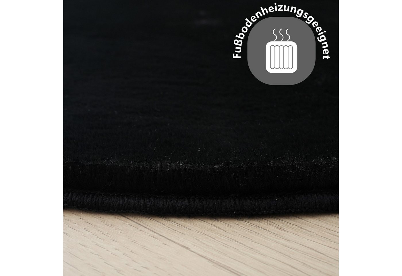 OTTO home Fellteppich Balu Bean, Kaninchenfell, U-förmig, Höhe: 20 mm, Kunstfell Teppich, Modern, weich, Wohnzimmer, Schlafzimmer – Bild 4 von 5