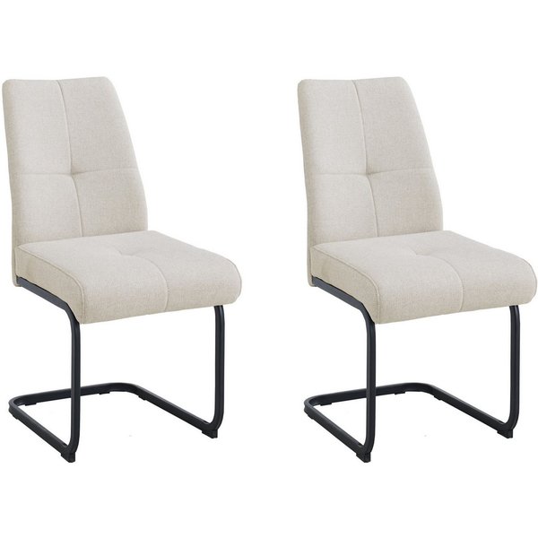 OTTO home Freischwinger Alabama (Set, 2 St), gemütlicher Esszimmerstuhl mit Federkern und robustem Webstoff