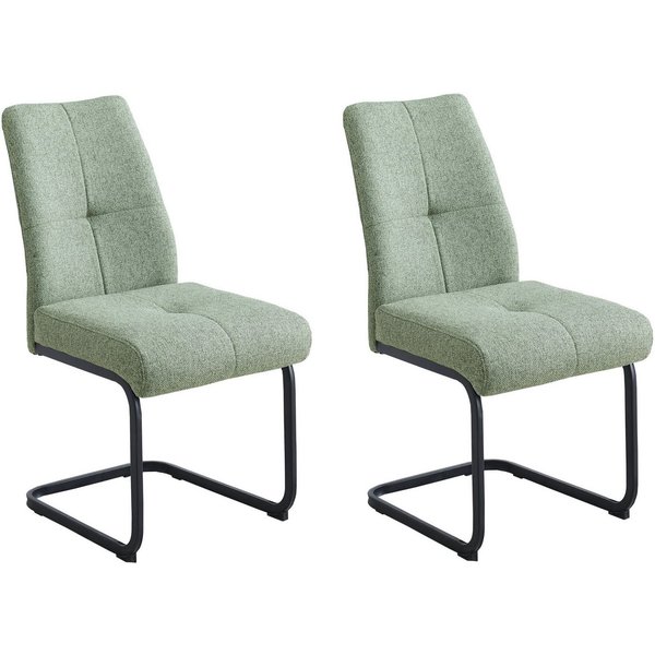 OTTO home Freischwinger Alabama (Set, 2 St), gemütlicher Esszimmerstuhl mit Federkern und robustem Webstoff