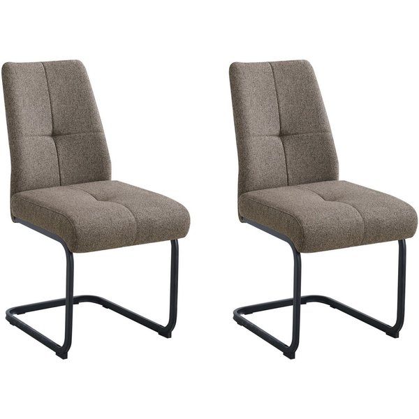 OTTO home Freischwinger Alabama (Set, 2 St), gemütlicher Esszimmerstuhl mit Federkern und robustem Webstoff