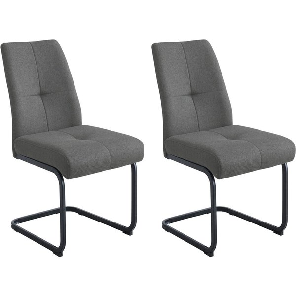 OTTO home Freischwinger Alabama (Set, 2 St), gemütlicher Esszimmerstuhl mit Federkern und robustem Webstoff