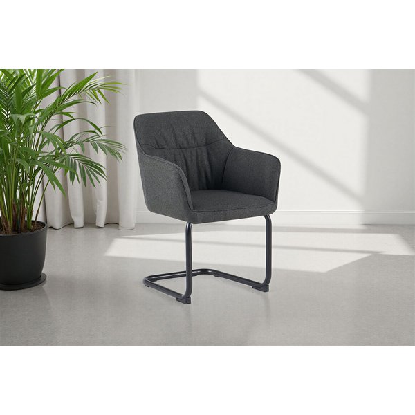OTTO home Freischwinger Elba (Set, 2 St), gemütlicher Stuhl / Sessel, 180 Grad drehbar, Auto Return, Webstoff
