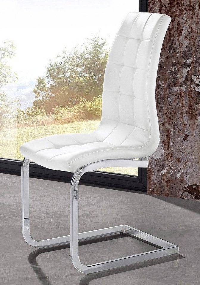 OTTO home Freischwinger Lola (Set, 2 St), 2 oder 4 Stück, Bezug in Kunstleder oder Samtsoff, chrom Metallgestell – Bild 2 von 5