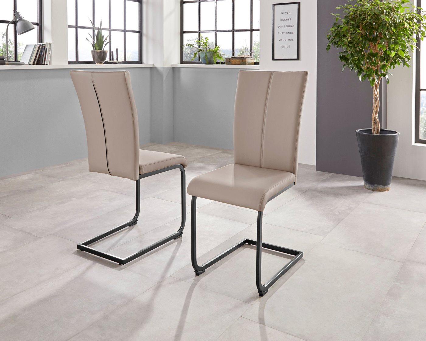 OTTO home Freischwinger Oliver (Set, 2 St), Stuhl belastbar bis 120 Kg – Bild 2 von 5