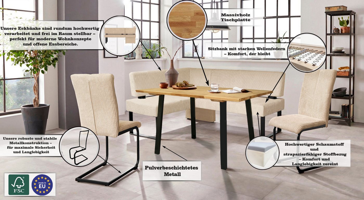 OTTO home Freischwinger Oliver (Set, 2 St), Stuhl belastbar bis 120 Kg – Bild 4 von 5