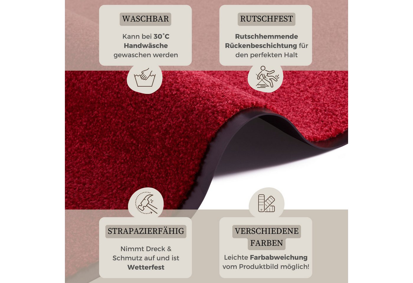 OTTO home Fußmatte Clean & Walk, rechteckig, Höhe: 7 mm, Schmutzfangmatte, Türmatte, In- und Outdoor, Teppich, Läufer, waschbar – Bild 4 von 5