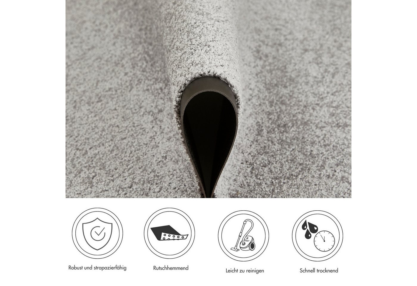 OTTO home Fußmatte Emil, rechteckig, Höhe: 6 mm, Schmutzfangmatte für den Innenbereich, unifarben – Bild 5 von 5