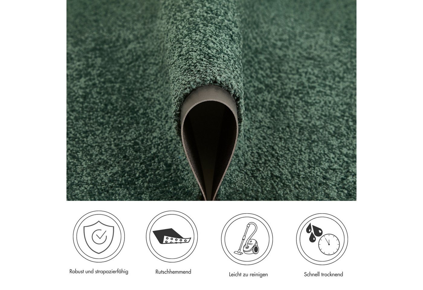 OTTO home Fußmatte Emil, rechteckig, Höhe: 6 mm, Schmutzfangmatte für den Innenbereich, unifarben – Bild 5 von 5