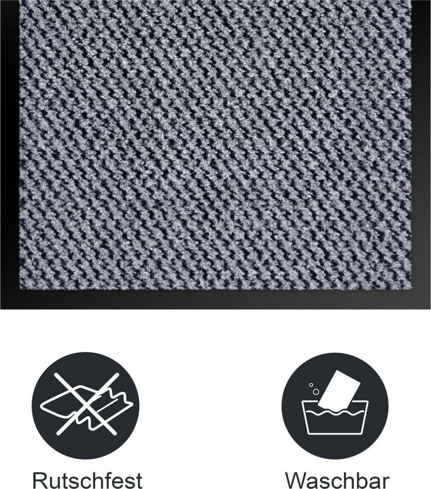 OTTO home Fußmatte Tarron, Schmutzfangmatte Indoor, für Hausflur und Eingangsbereiche, rechteckig, Höhe: 5 mm, Eingangsmatte, rutschfeste Unterseite, meliert – Bild 3 von 5