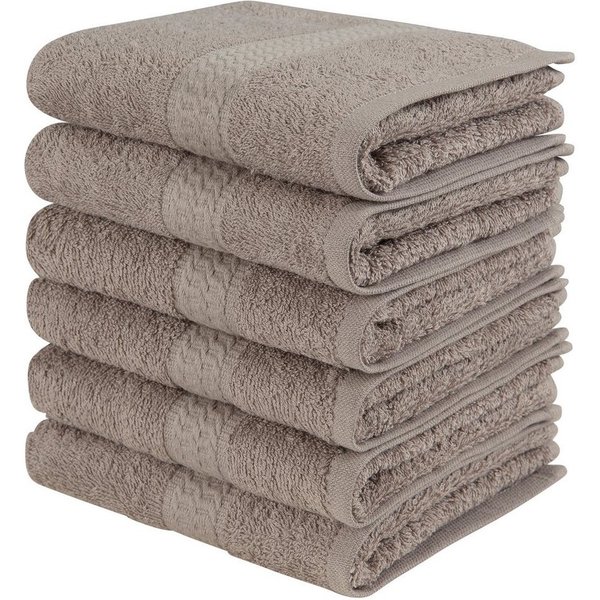 OTTO home Gästehandtücher Juna, als Set und Serie erhältlich, 6 Gästetücher, 30x50cm, Walkfrottee (6-St), 100% Baumwolle, mit Bordüre, Uni-Farben, weich