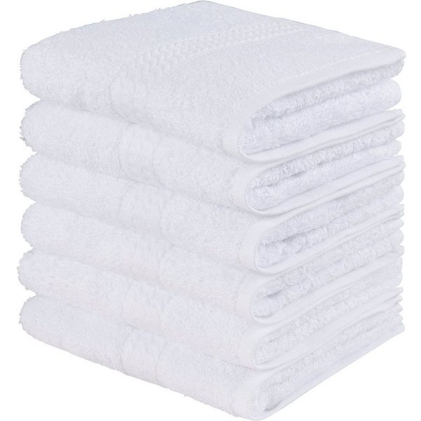 OTTO home Gästehandtücher Juna, als Set und Serie erhältlich, 6 Gästetücher, 30x50cm, Walkfrottee (6-St), 100% Baumwolle, mit Bordüre, Uni-Farben, weich