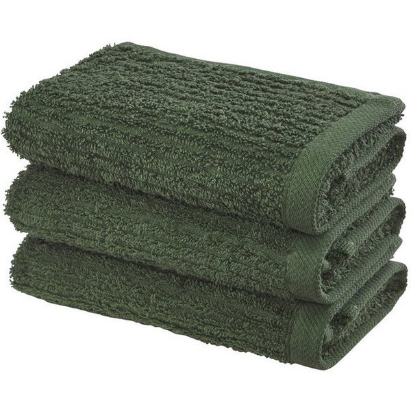 OTTO home Gästehandtücher Riva, 30x50, Premium Handtücher, 500 gr/m², Webfrottier (3-St), Hoch-Tief-Struktur, Streifen, weich, 5 Jahre Garantie