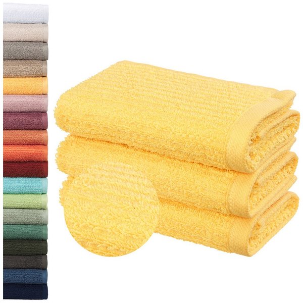 OTTO home Gästehandtücher Riva, 30x50, Premium Handtücher, 500 gr/m², Webfrottier (3-St), Hoch-Tief-Struktur, Streifen, weich, 5 Jahre Garantie