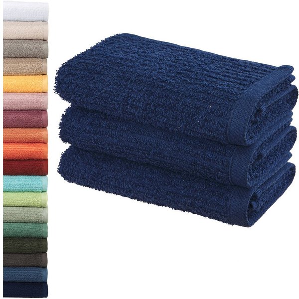 OTTO home Gästehandtücher Riva, 30x50, Premium Handtücher, 500 gr/m², Webfrottier (3-St), Hoch-Tief-Struktur, Streifen, weich, 5 Jahre Garantie