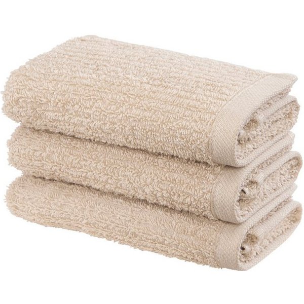 OTTO home Gästehandtücher Riva, 30x50, Premium Handtücher, 500 gr/m², Webfrottier (3-St), Hoch-Tief-Struktur, Streifen, weich, 5 Jahre Garantie