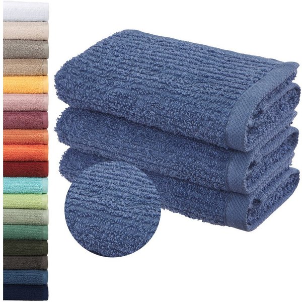 OTTO home Gästehandtücher Riva, 30x50, Premium Handtücher, 500 gr/m², Webfrottier (3-St), Hoch-Tief-Struktur, Streifen, weich, 5 Jahre Garantie