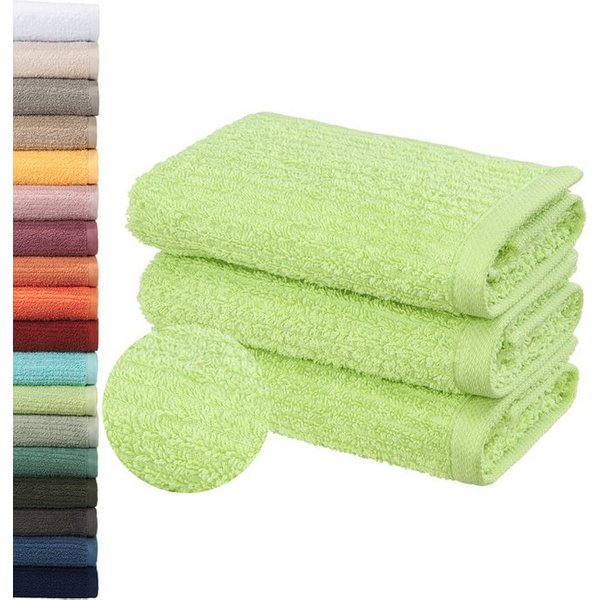 OTTO home Gästehandtücher Riva, 30x50, Premium Handtücher, 500 gr/m², Webfrottier (3-St), Hoch-Tief-Struktur, Streifen, weich, 5 Jahre Garantie