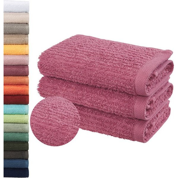 OTTO home Gästehandtücher Riva, 30x50, Premium Handtücher, 500 gr/m², Webfrottier (3-St), Hoch-Tief-Struktur, Streifen, weich, 5 Jahre Garantie