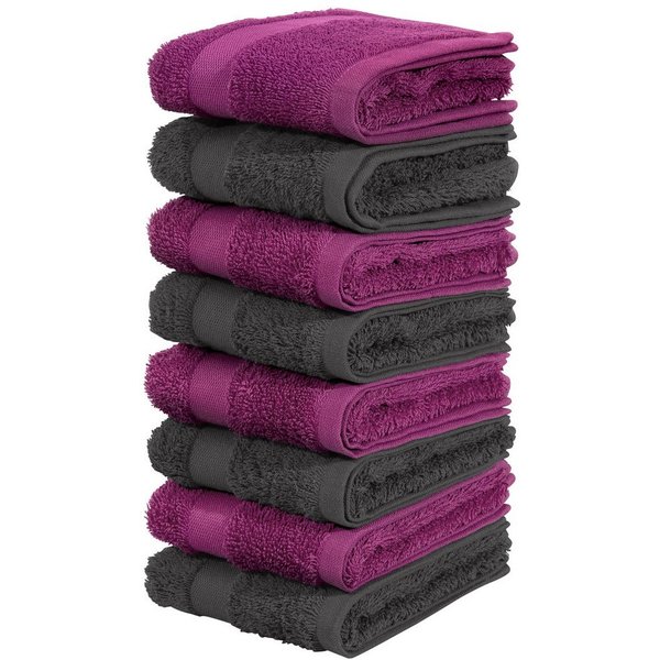 OTTO home Gästehandtücher Vanessa, 8 Gästehandtücher, 30x50cm, in Standard- und Premium-Qualität, Walkfrottee (Set, 8-St), Handtücher mit Bordüre, 100% Baumwoll