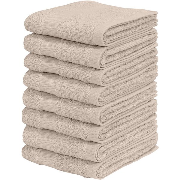 OTTO home Gästehandtücher Vanessa, 8 Gästehandtücher, 30x50cm, in Standard- und Premium-Qualität, Walkfrottee (Set, 8-St), Handtücher mit Bordüre, 100% Baumwoll