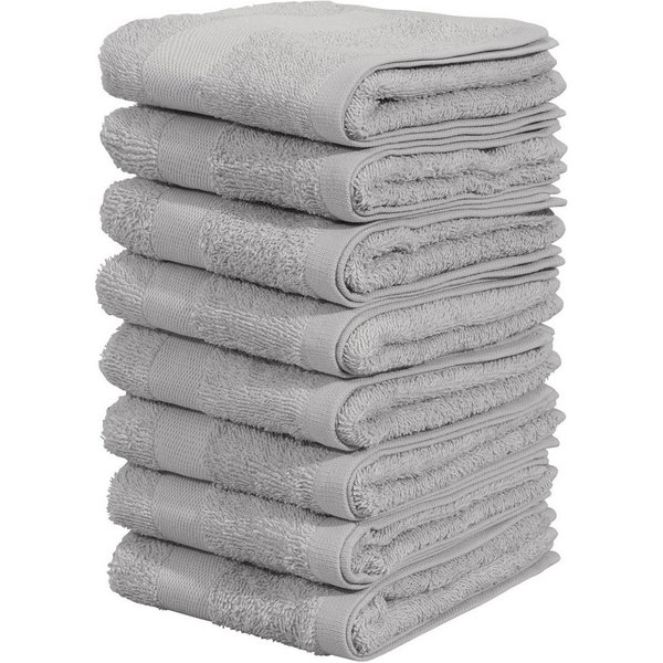 OTTO home Gästehandtücher Vanessa, 8 Gästehandtücher, 30x50cm, in Standard- und Premium-Qualität, Walkfrottee (Set, 8-St), Handtücher mit Bordüre, 100% Baumwoll