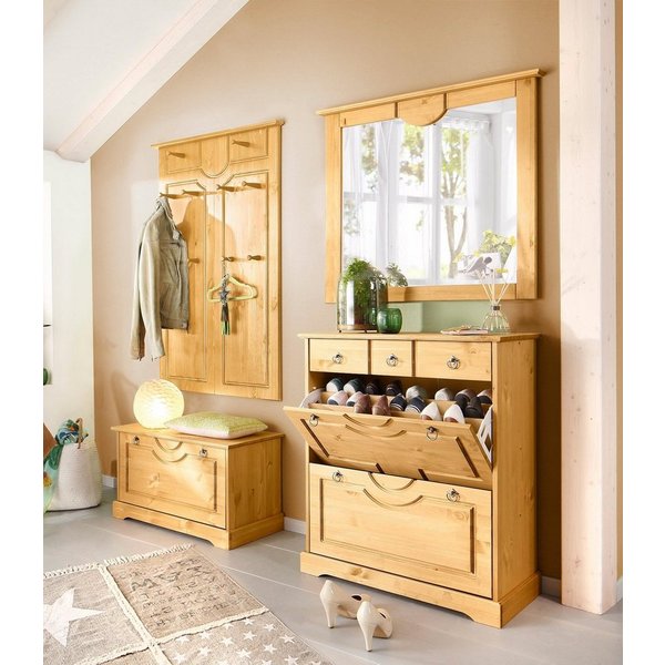 OTTO home Garderoben-Set Klera, (Set, 4-St), 4-teilig, aus massiver Kiefer, FSC®-zertifiziert
