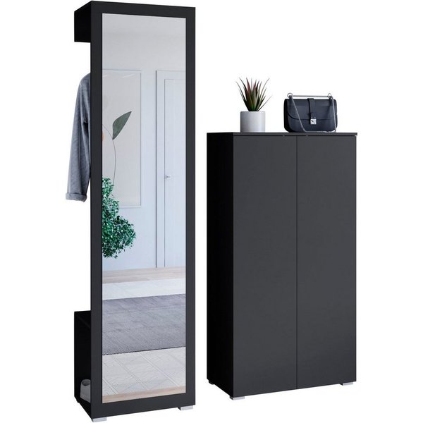 OTTO home Garderoben-Set PARIS/ TOKYO, (Komplett-Set, 2-St), Garderoben-Set Breite 130cm, moderne grifflose Flurmöbel Kleiderstange