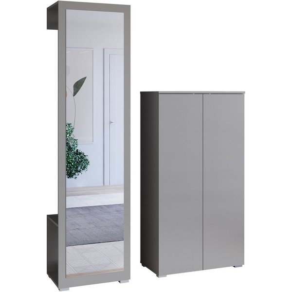 OTTO home Garderoben-Set PARIS/ TOKYO, (Komplett-Set, 2-St), Garderoben-Set Breite 130cm, moderne grifflose Flurmöbel Kleiderstange