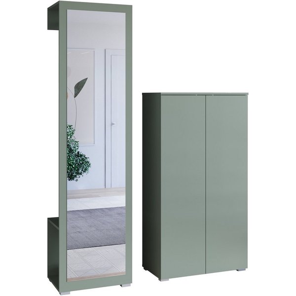 OTTO home Garderoben-Set PARIS/ TOKYO, (Komplett-Set, 2-St), Garderoben-Set Breite 130cm, moderne grifflose Flurmöbel Kleiderstange
