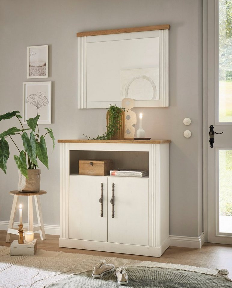 OTTO home Garderoben-Set Westminster, Garderobe im Landhausstil, Komplettset mit viel Stauraum, (2-St), enthält Kommode und Spiegel, in 2 Farben erhältlich, 92  – Bild 2 von 5
