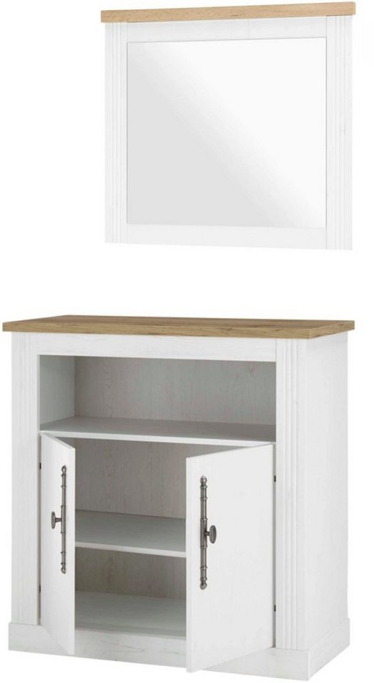 OTTO home Garderoben-Set Westminster, Garderobe im Landhausstil, Komplettset mit viel Stauraum, (2-St), enthält Kommode und Spiegel, in 2 Farben erhältlich, 92  – Bild 3 von 5