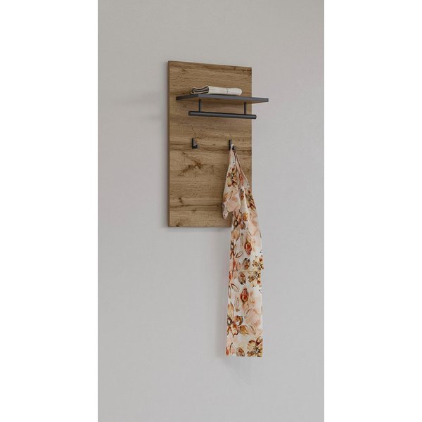 OTTO home Garderobenpaneel Cross,Breite 40 cm modernes Wandregal mit Haken und Kleiderstange, Wandgarderobe, Aufhänger, Höhe 70 cm