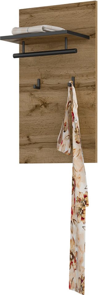 OTTO home Garderobenpaneel Cross,Breite 40 cm modernes Wandregal mit Haken und Kleiderstange, Wandgarderobe, Aufhänger, Höhe 70 cm – Bild 3 von 5