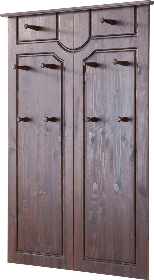 OTTO home Garderobenpaneel Klera, mit dekorativen Fräsungen, Kiefer, Landhausstil (Made in Europe), Mit 10 Kleiderhaken, aus massiver Kiefer – Bild 2 von 5