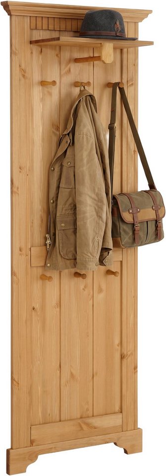 OTTO home Garderobenpaneel Rustic, aus massiver Kiefer, Höhe 190 cm, mit Ablage, Holzhaken – Bild 2 von 5