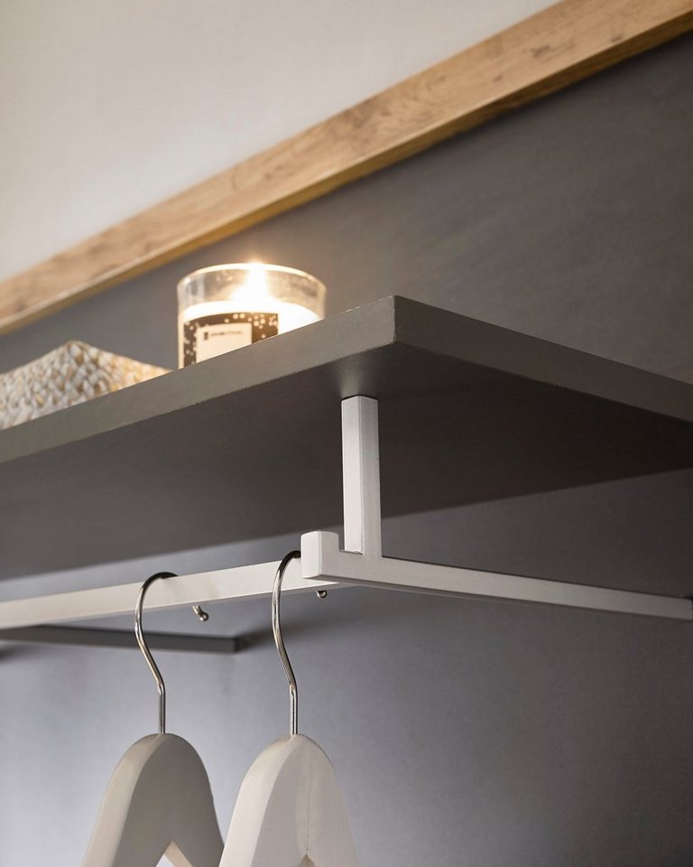 OTTO home Garderobenpaneel Westminster, Wandregal im Landhausstil Flurgarderobe Garderobe Paneel, mit Ablage, Haken & Kleiderstange aus Metall, in 2 Farben erhä – Bild 5 von 5